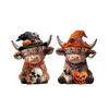 Highland Cow Figurines Resin Figurine Brown Cattle Statue Resin Table Shelf Decor For Bookshelf Home Apartment Desktop Bedroom