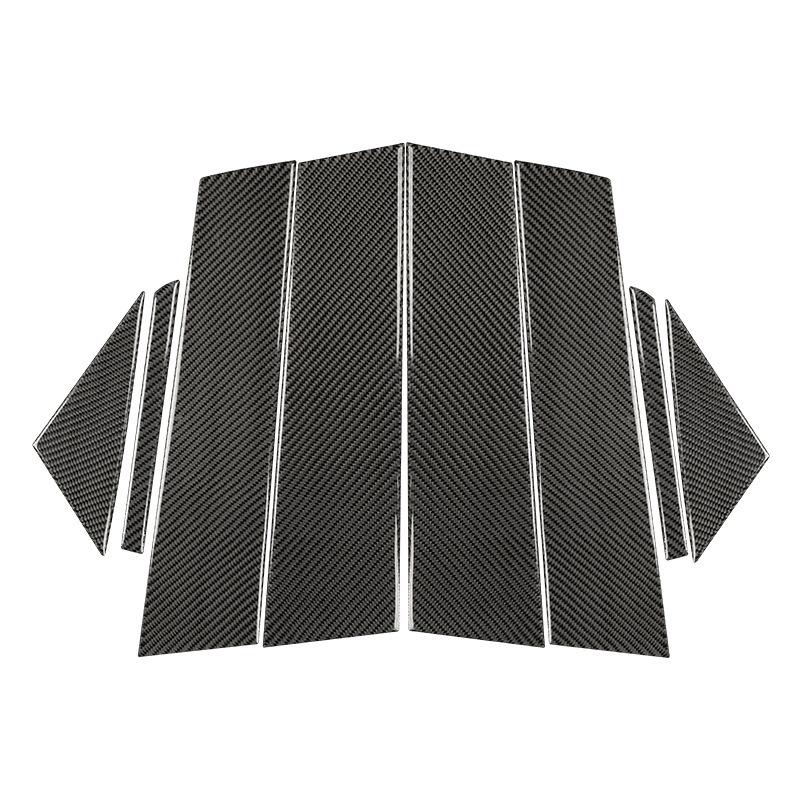 For Mazda 3 Axela  Carbon Fiber Car Door Outer B-Pillar C-Pillar Panel Trim Cover Exterior Decoration Sticker Accessories