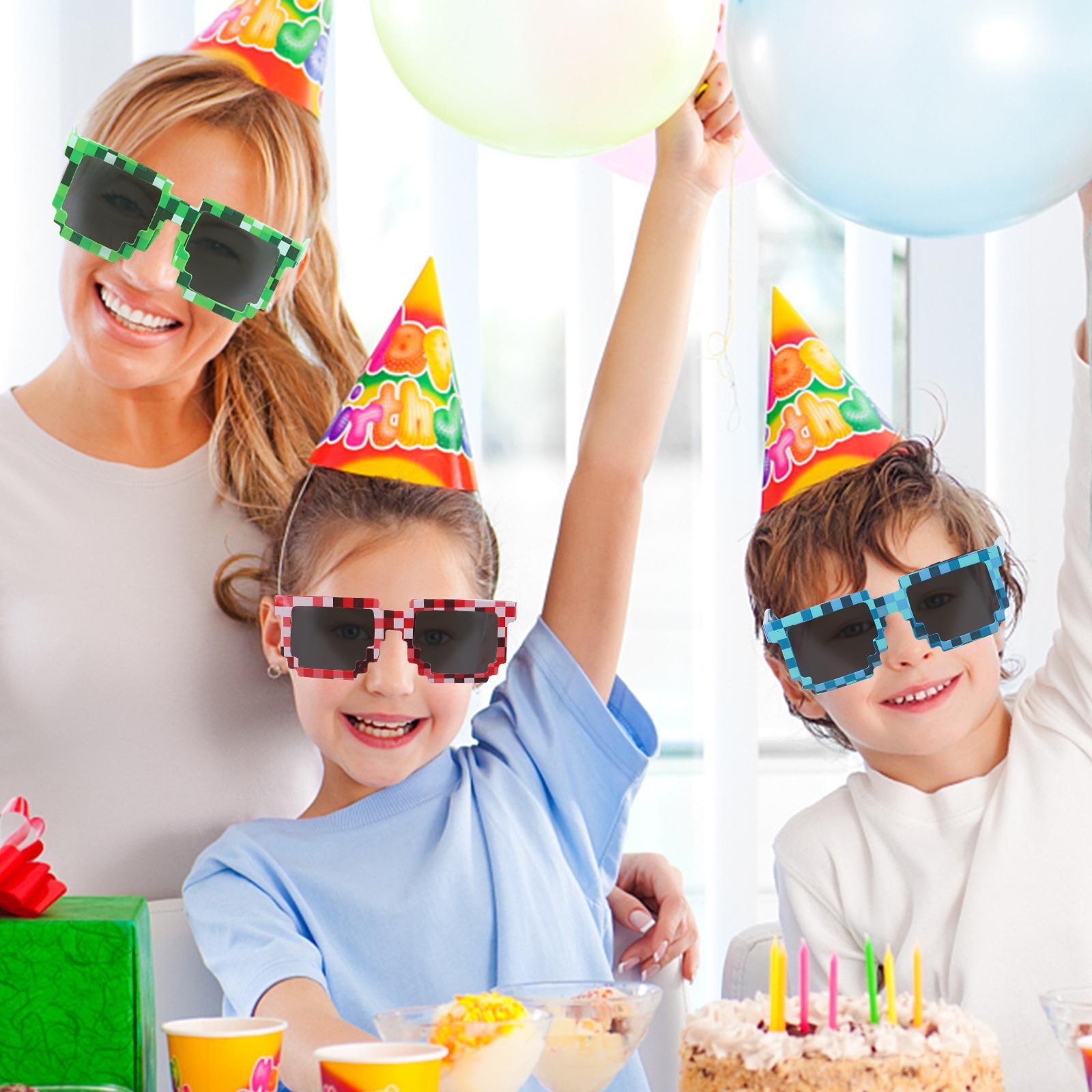 

18-Pack Miner Party Pixel Gamer Sunglasses Pixelated Glasses For Kids Adults Pixelated Style Game Player Birthday Party Favors 18pcs