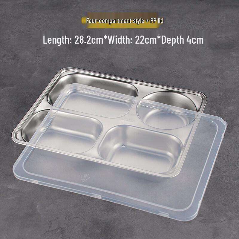 ZISIZ Square Four-Compartment Disposable Meal Tray
