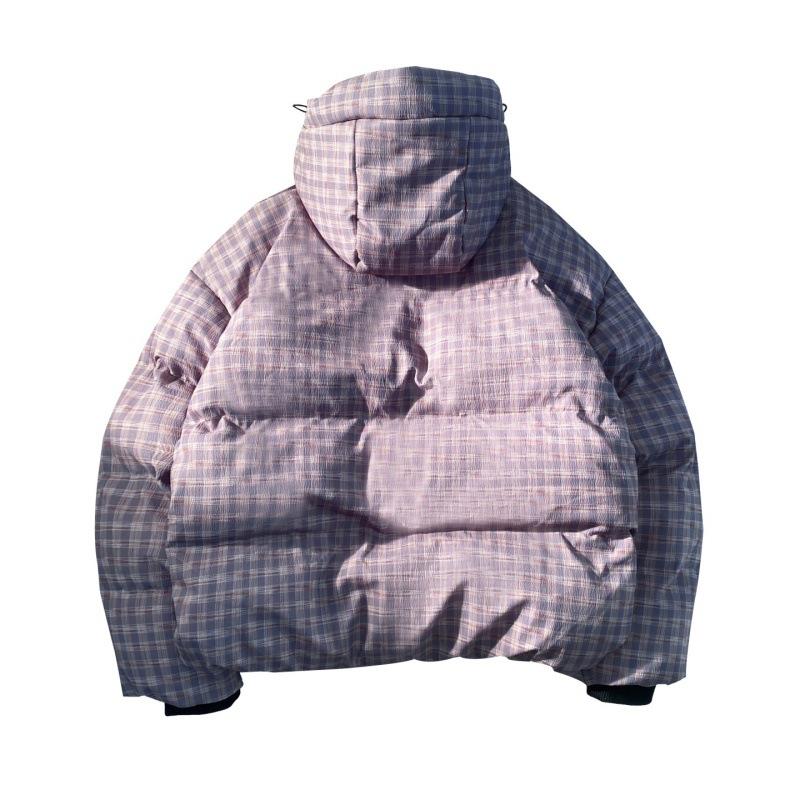 Autumn Winter Women Y2k Plaid Cotton Jacket Thick Warm Short Jacket Men Winter Thick Parkas Outwears Design