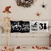 Halloween Throw Pillow Covers Set Of 4 Black Cat Spider Web Skull Decorative Cushion Case Trick Treat Pillowcase For Home Decor
