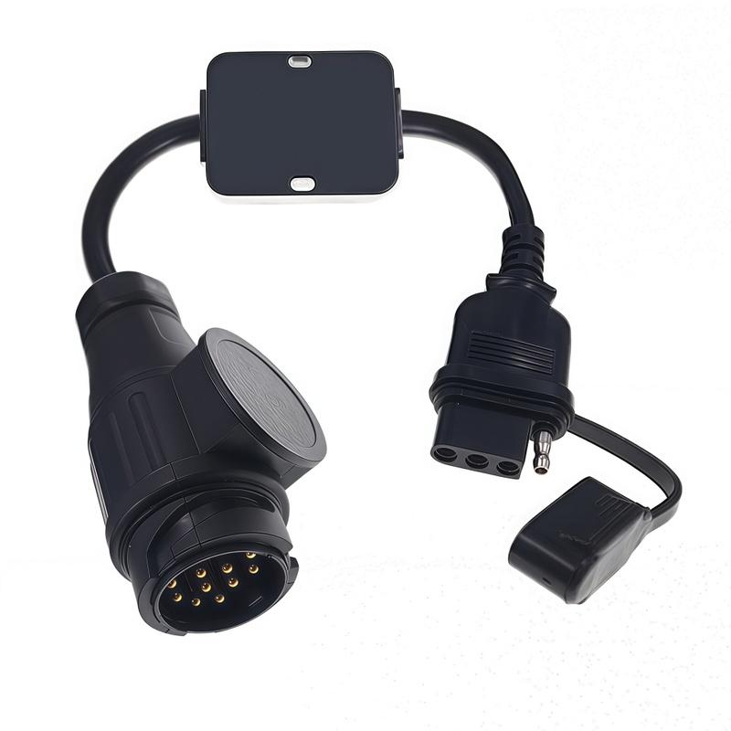 European 13 Pin To FOR AMERICAN 4 Pin Trailer Connector Adapter With Brake Connector Trailer Light Electrical Converter
