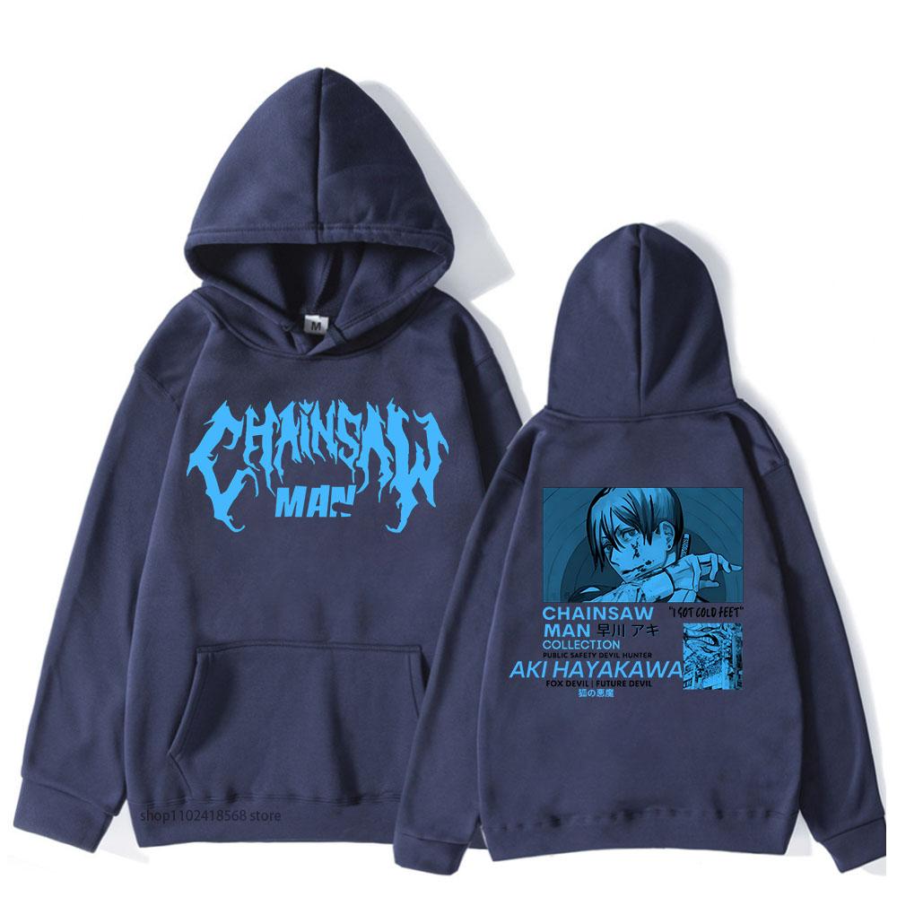 Men's Chainsaw Man Hoodie Aki Hayakawa Manga Sweatshirts Japanese Anime Streetwear Women Pullover Graphic Tops Winter Clothes