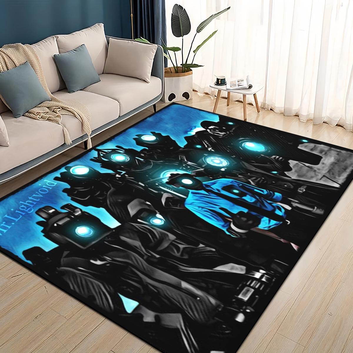 

3D Skibidi Toilet Speakerman Cameraman TVman Carpet Rug for Living Room Bedroom Home Sofa Decoration,Kids Non-slip Floor Mat 40x60cm( 15x23in )