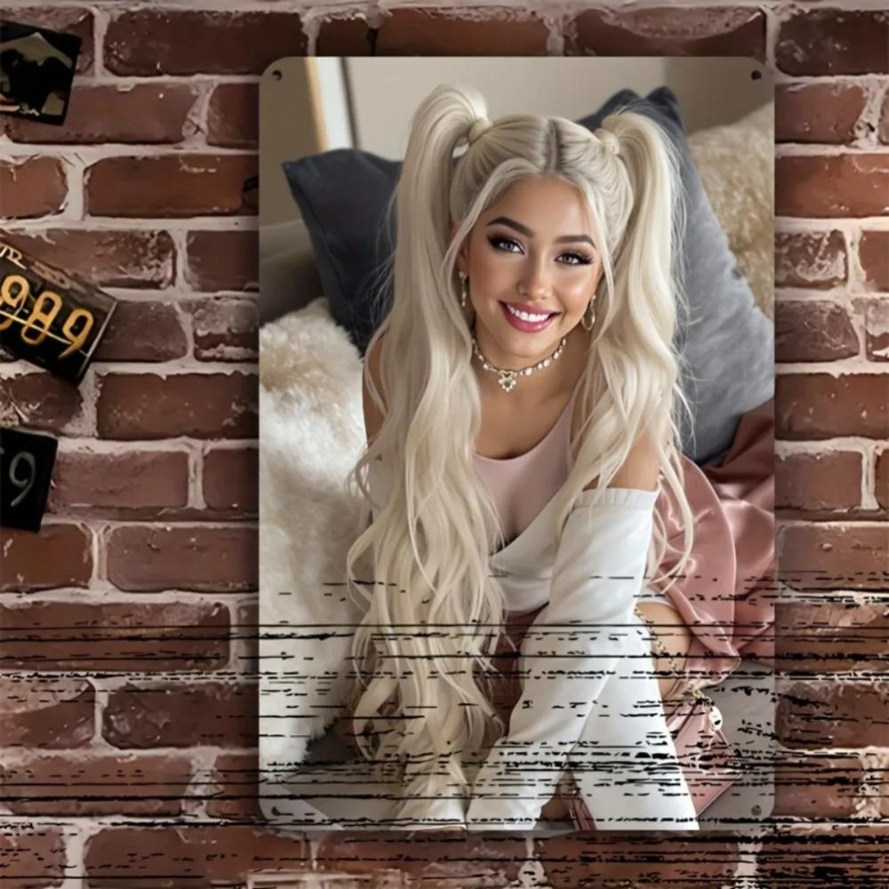 Retro 80s Vintage Metal Wall Art, Aluminum Sign for Living Room Decor, Pink Background Poster