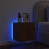 Vidaxl Ścienna Szafka Tv Z Led, Brązowy Dąb, 40,5X35X40 Cm