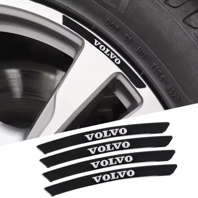 4 Stück Auto-Felgenaufkleber Auto-Reifenemblem Dekor Aufkleber Zubehör für Volvo S60 S80 S90 C30 XC40 XC60 XC70 XC90 V40 V60 V90