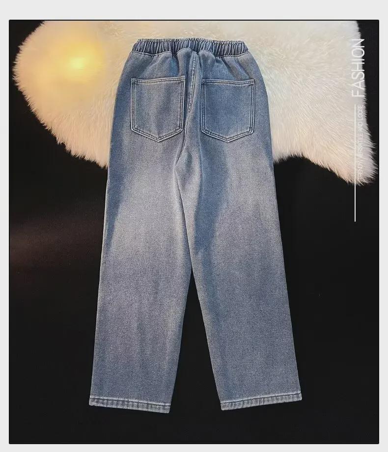 Pánské retro sametové džíny se širokými nohavicemi - Rovné, Hřejivé, Trendy, Volné kalhoty na podzim a zimu
