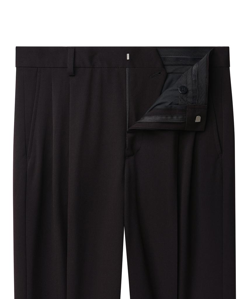 MUSINSA STANDARD Real Wide Belted Slacks [Dark Brown]