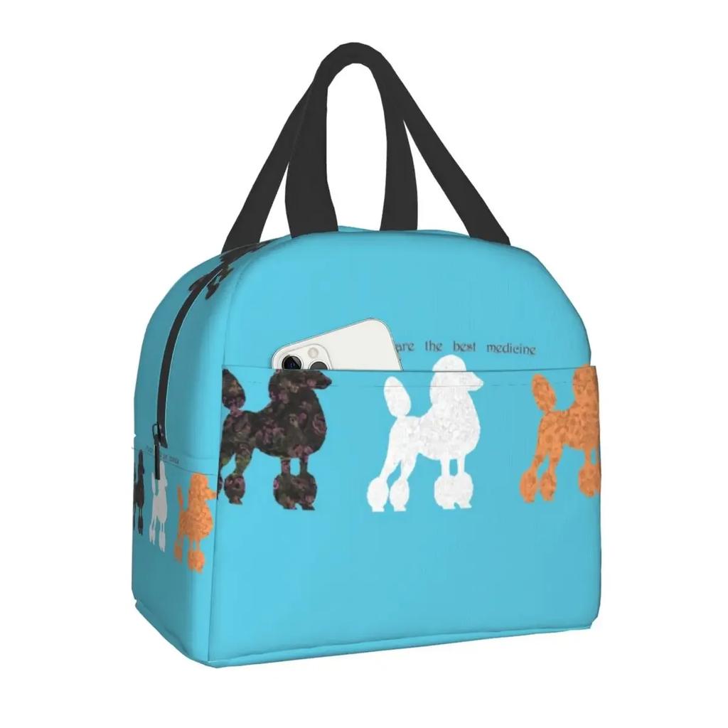 Luxury Pearl And Abalone Poodle Dog Insulated Lunch Bag for Women Resuable Pudel Caniche Cooler Thermal Bento Box Work School