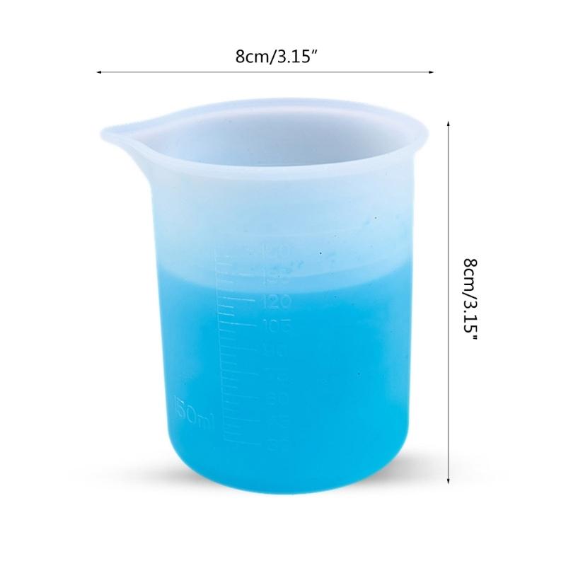 Akrylfärg Hällkopp Tillverkning Silikon Flexibel Mätkopp Genomskinlig Blandningskopp Epoxi Form Hällverktyg 150ml