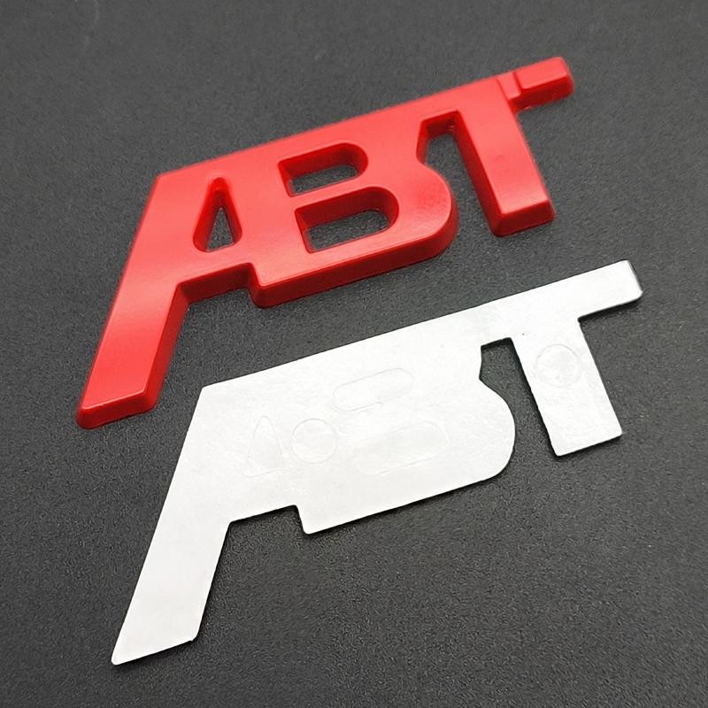 3D Metal Logo ABT Sticker Car Rear Trunk Letter Logo Badge For A1 A3 A4 A5 A6 A7 A8 Q3 Q5 Q7 Q8 S4 S5 S6 TT RS6 RS3 Accessories 83mm x 35mm красный