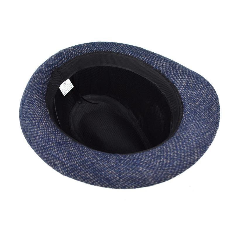 British Winter Wool Plaid Top Hat Mid- aged Men's Jazz Hat Sunshade Hat Large Warm Brim Wedding Party Bucket Fedoras Hat Cap