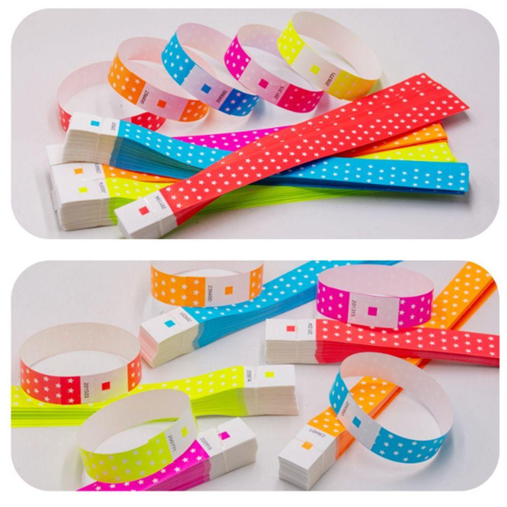 100Pcs Waterproof Disposable Wrist Strap Fluorescent Color Party Bracelets  Carnival