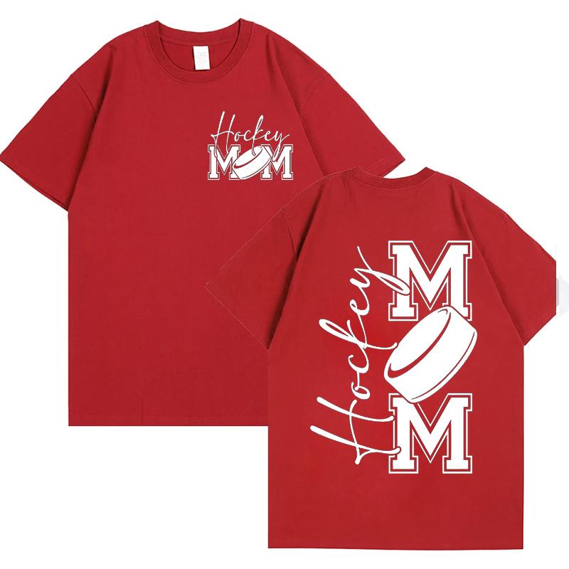 Hockey Mom Tshirts for Women Short Sleeve Tees Fashion Front and Back Printed Game Day Vibes Graphic Yk Tops FeUnisex Clothing