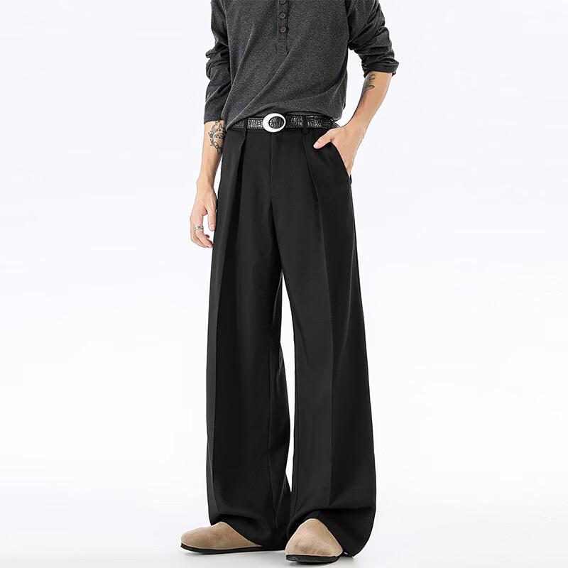 MONPOC Men s Pleated Straight-Leg Casual Trousers XL