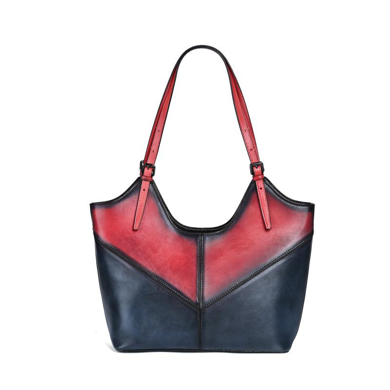 

Johnature, повседневная сумка-тоут большой емкости, женская сумка из натуральной кожи, универсальные винтажные сумки на плечо из натуральной яловой кожи красный