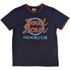 David Bowie '1978 World Tour' Navy Blue Ringer T Shirt - NEW