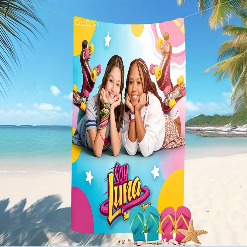 Beach Towel with Soy Luna Pattern - soft,absorbent,machine washable Lightweight&Modern,swimming,Travel Essentials