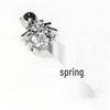 Trendy Spider Stud Earrings with Rhinestones - Punk Style, Unique Niche Design, Ins Style Cochlea Studs