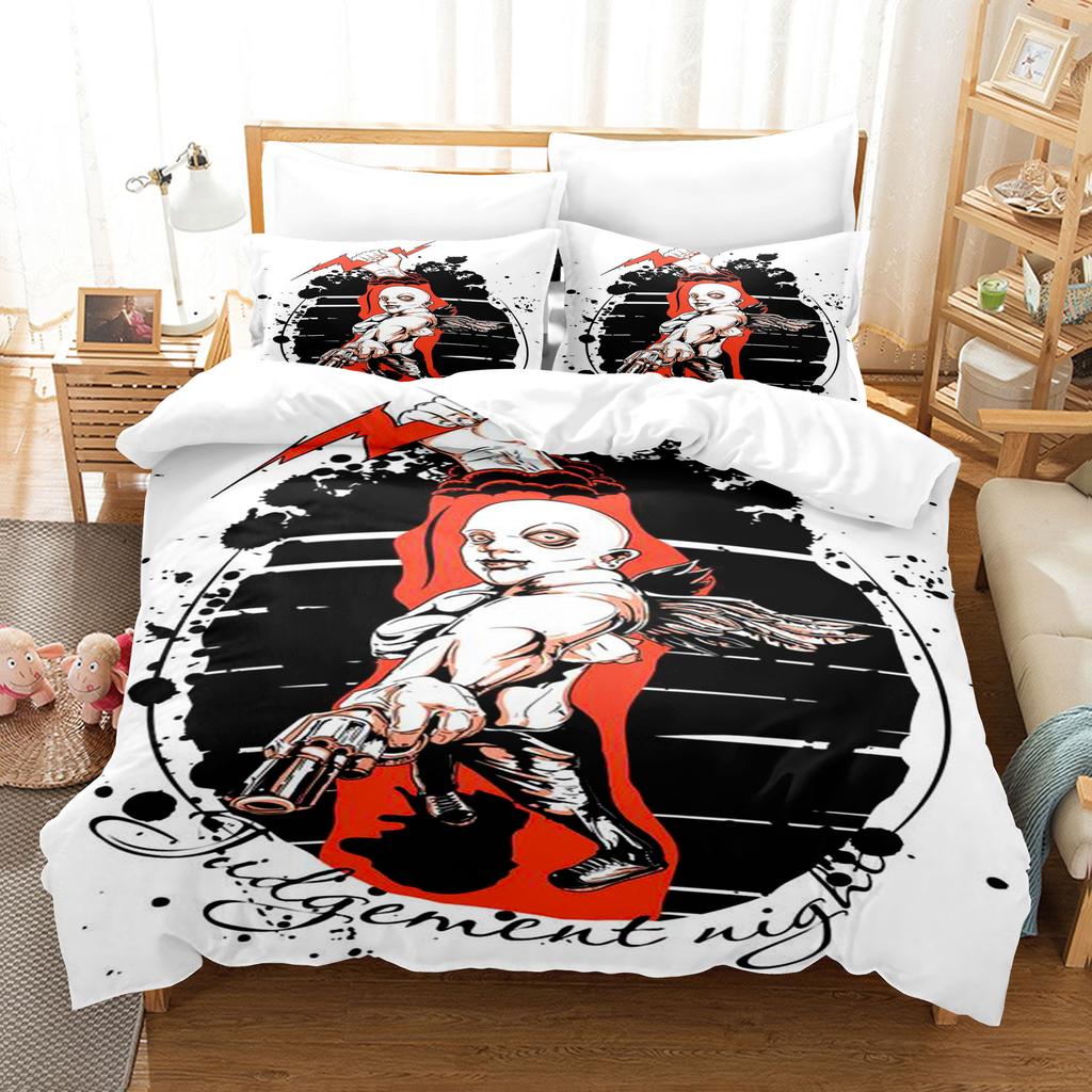 Vintage Pop Goth Reaper Schädel Punk Rock Bettwäsche Digitaldruck Polyester Baumwolle Dreiteiliges Set