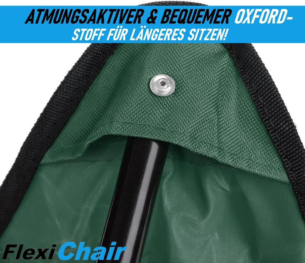 FLEXICHAIR Camping Stuhl Angler Hocker Faltbar Klappstuhl Dreibein Falthocker