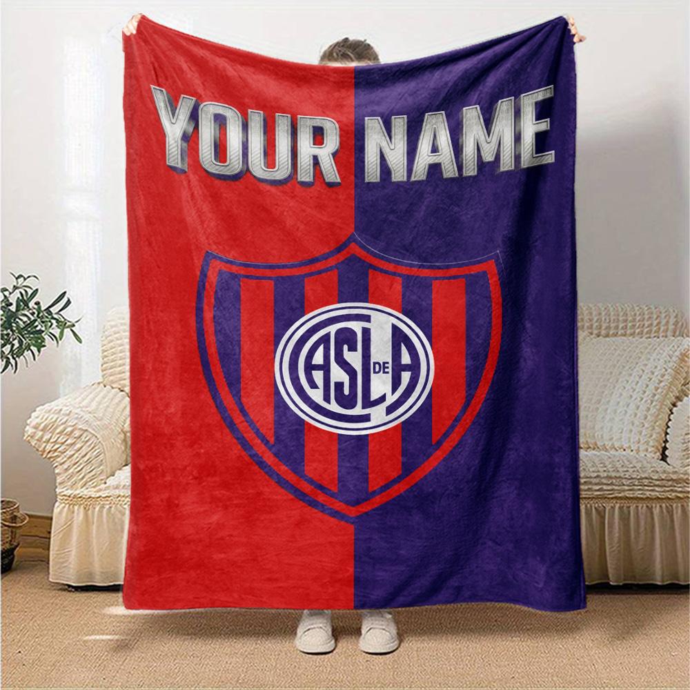 Name Custom San Lorenzo Logo Print Flannel Blanket High Quality Warm Comfortable Cover for All Seasons Perfect for Gifts Home Decor