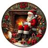 Retro Santa Sign Vintage Christmas Decor Home Cafe Garage Wall Hanging Holiday Gift