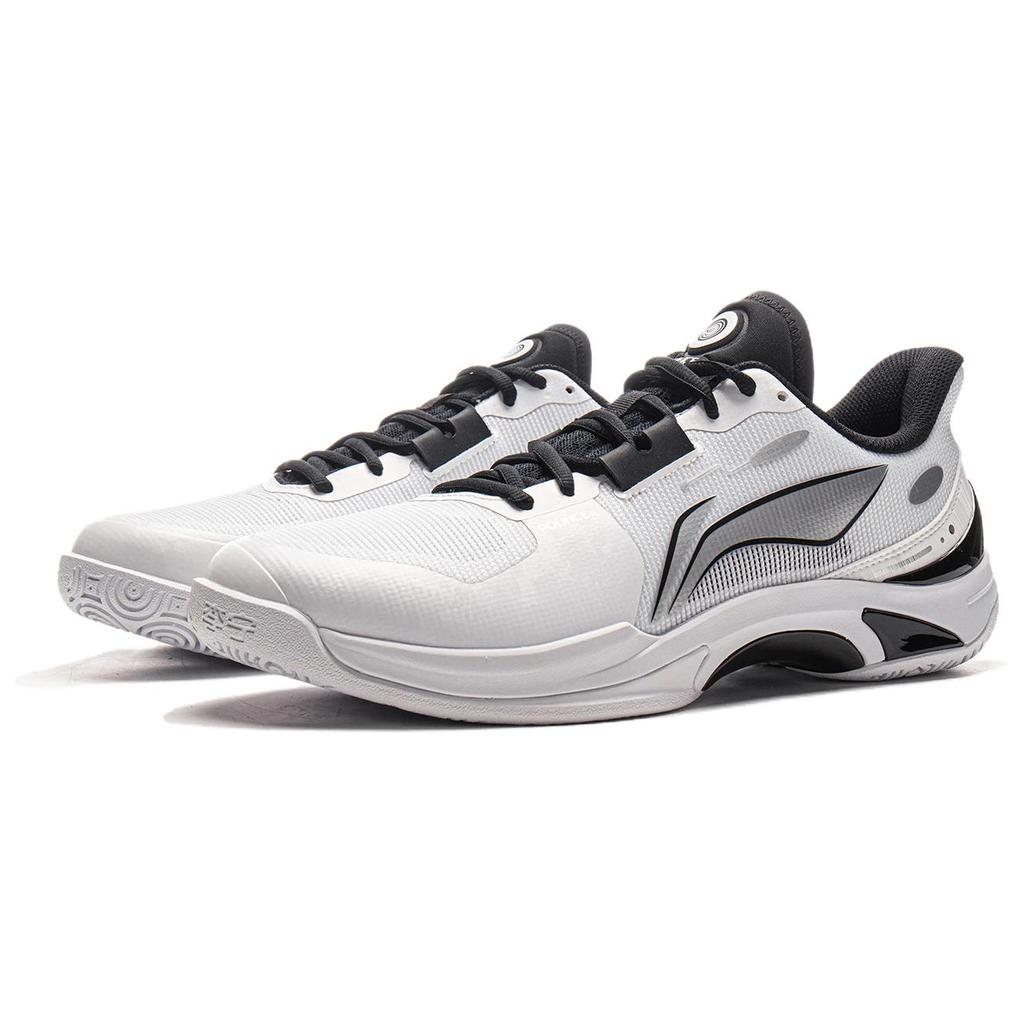 Li Ning Abrasion Resistant, Breathable, Lightweight Low Top Training Shoes Unisex Black White AYTV013-2