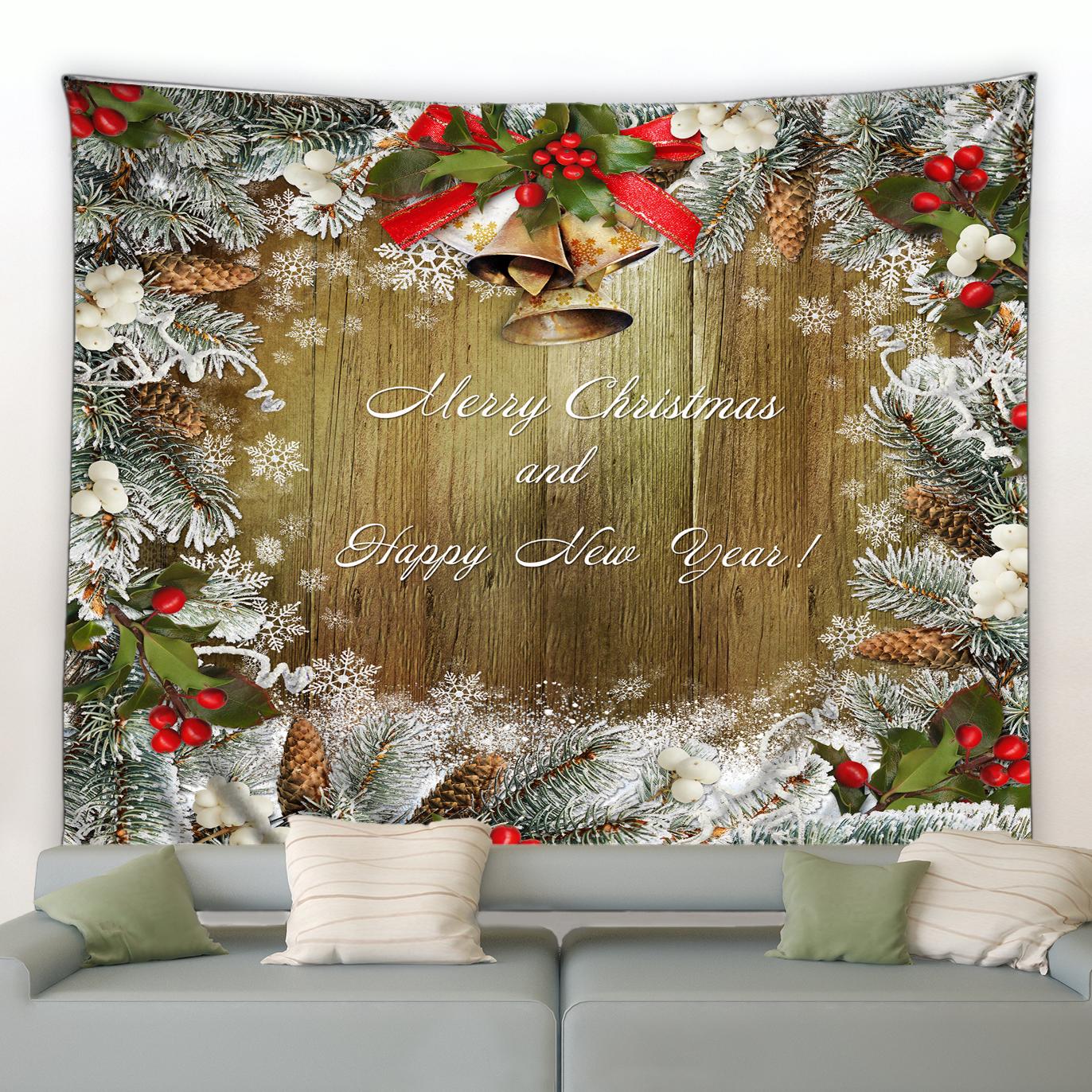 

Зимова снігова сцена Різдвяна ялинка ліс природа краєвид гобелен прикраса стіна висить ретро гобелен тапіз 100X75CM