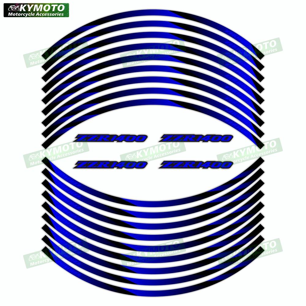 For NINJA ZZR1200 ZZR1400 ZZR1100 motorcycle 17 inch front and rear wheel decals reflective rim stickers decoration