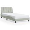 Bed Frame without Mattress  Hanko  Light Grey 100x200 cm Velvet