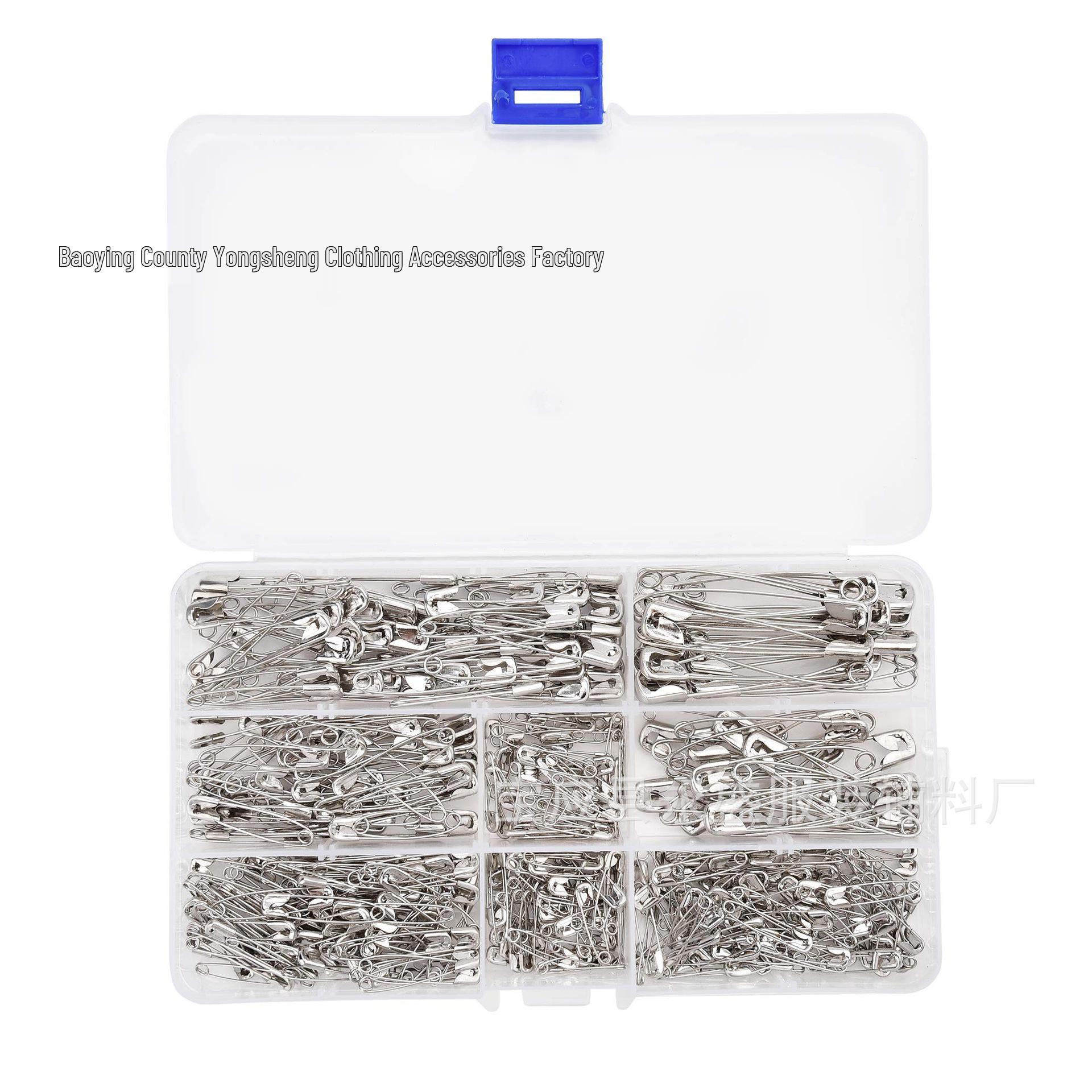 

460-Piece Silver Nickel-Plated Safety Pin Set for Clothing Repair
