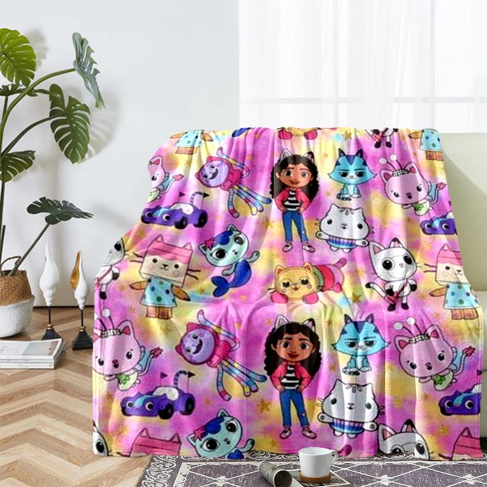 Gabby’s Dollhouse Theme Printed Blanket - Perfect for Couch, Bed, Travel & Outdoor Use | Machine Washable, Cozy & Durable.