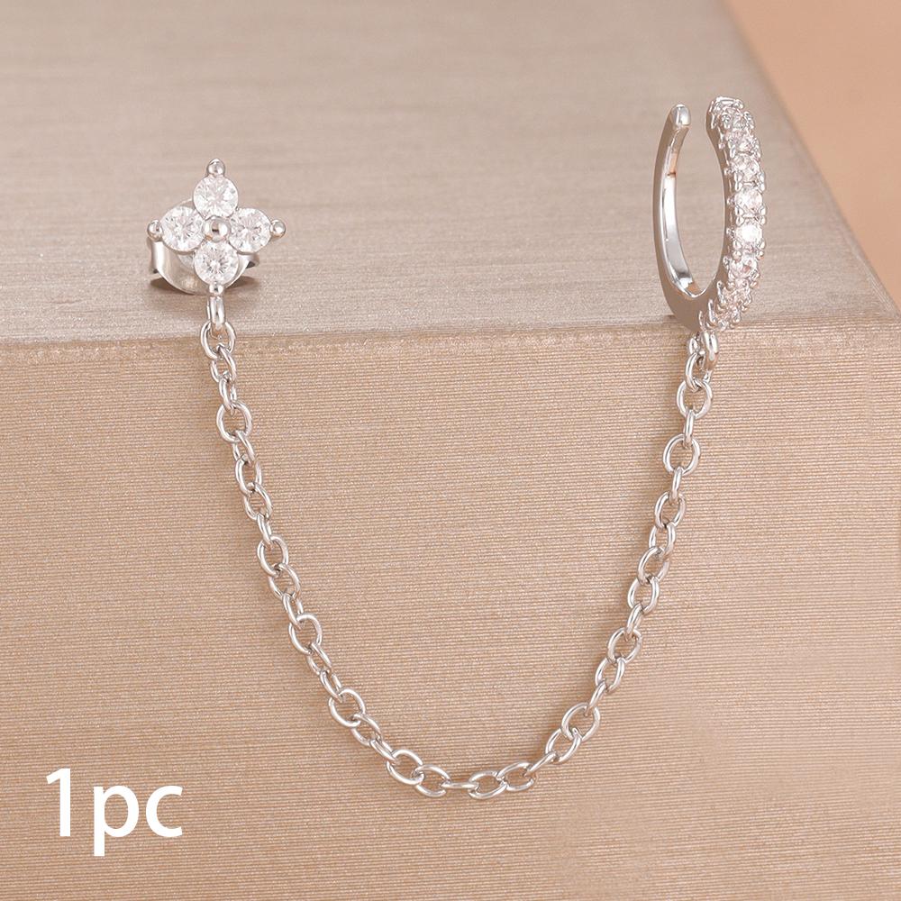 Simple Stainless Steel Gold Color Chain Tassel Dangle Earring Stainless Steel Ear Stud Ear Clip Hypoallergenic Women's Jewelry