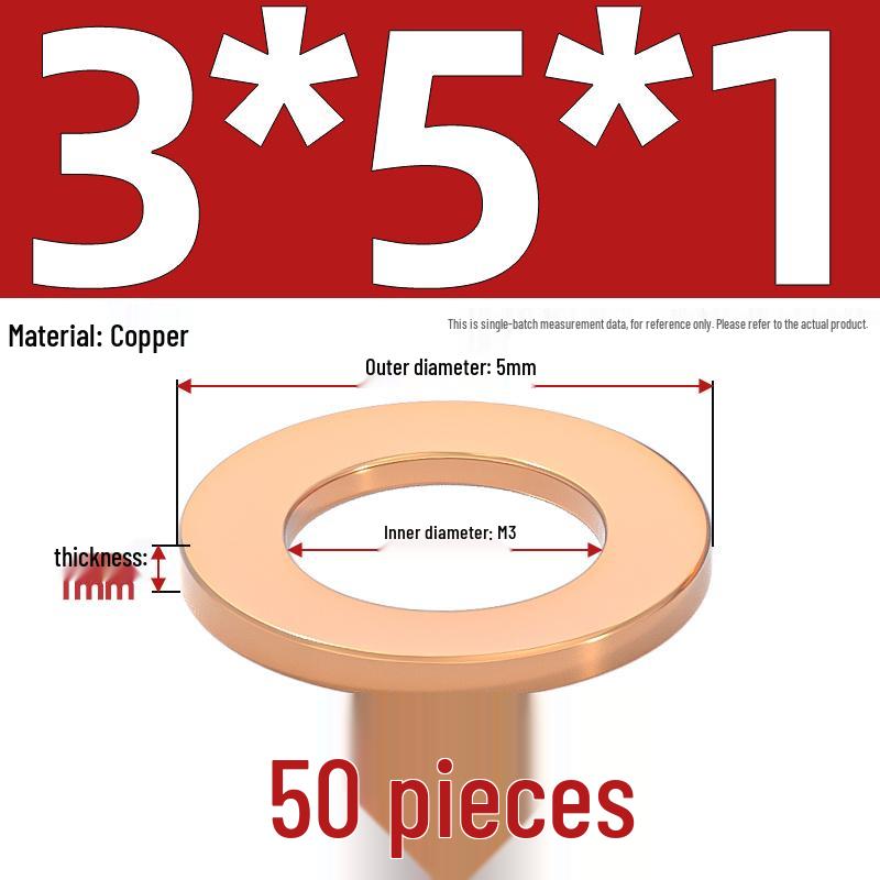 National Standard Red Copper Gasket Seal Ring and Flat Washer M3-M60mm for Marine Instruments