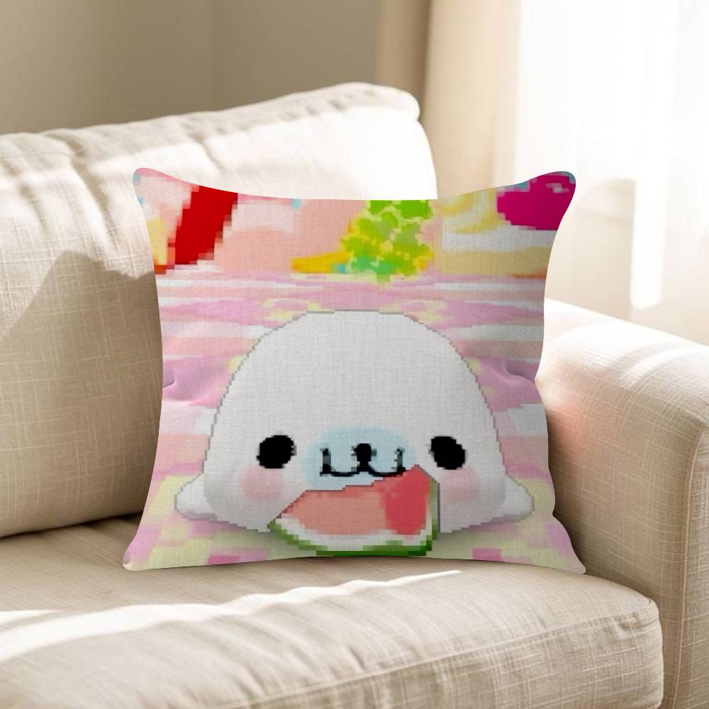CUTE MMamegoma Seal Anime Pillow Cover Sofa Cushion Cover Home Room Decoration Children Gift