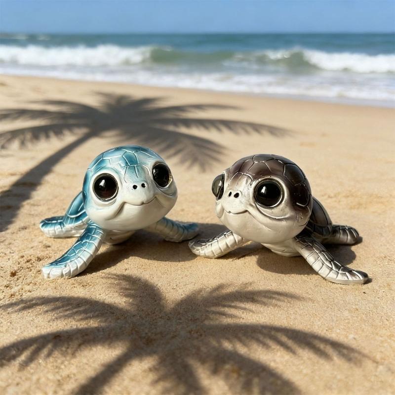 Kleine Schildkröten Tierfiguren Harz Meeresschildkröten Statuen Meerestiere Sammlungen Schildkröten Skulpturen Verzierung Heimdekorationen