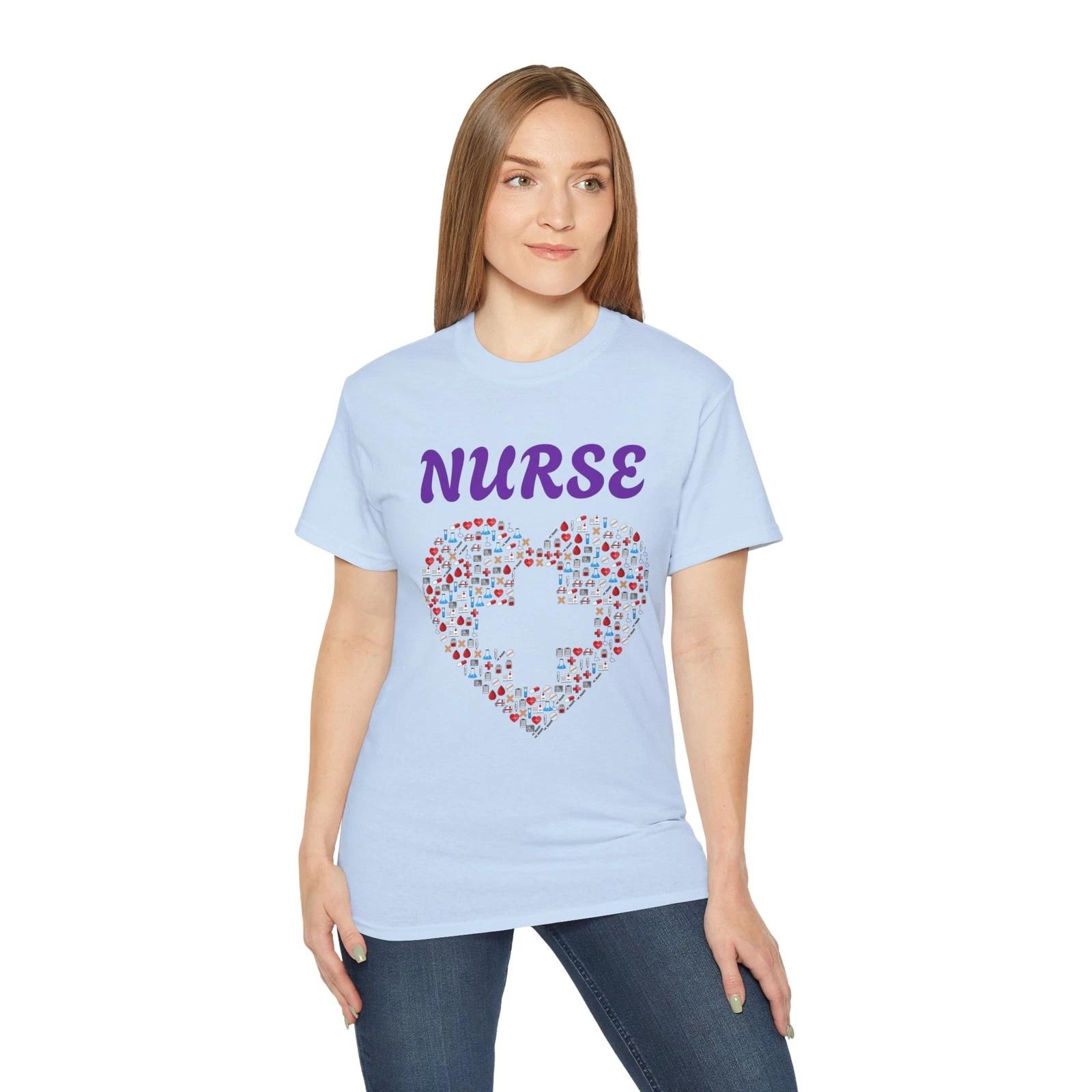 Nurse Heart Unisex Ultra Cotton Tee, Gift for Nurses, Medical Shirt, [...] 4XL