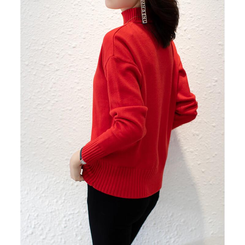 

Firstview Women s Long-Sleeve Round Neck Sweater One Size