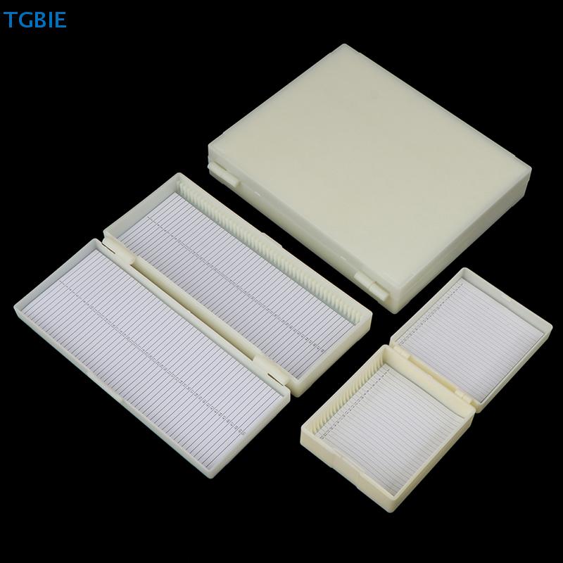 [TL][TL]Plastic Microscope Glass Slide Box 25/50/100pcs Biological Slices Storage Case Holder for Prepared Microscope Slides