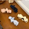 Korean Black Satin Bow Banana Clip Women's Back Head Hair Vertical Clip Temperament Ponytail Clip Hairpin Headdress