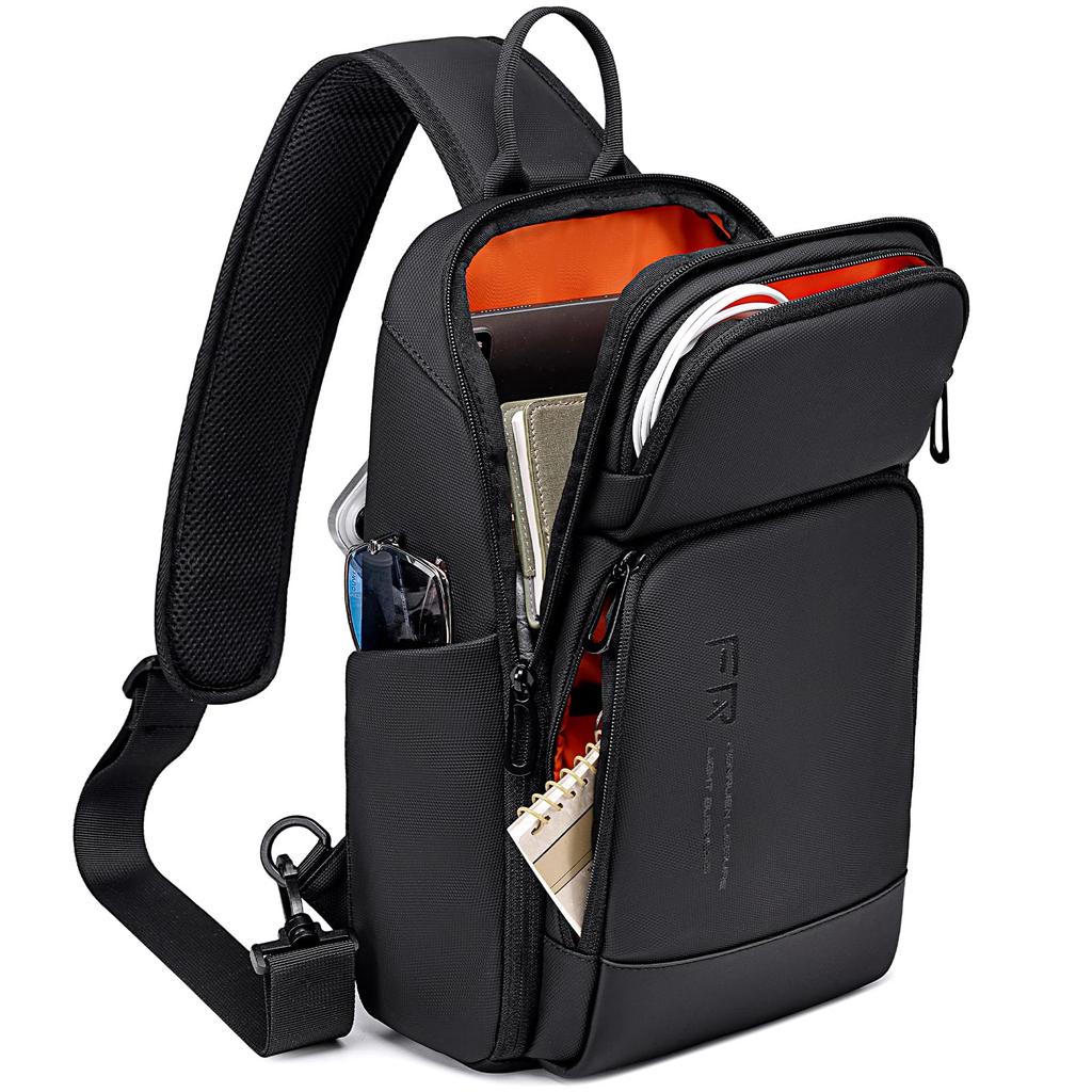 Shoulder Bag for Body Crossbody Large One Shoulder Equipped with USB Charging Compatible with Inch iPad Switch Body Water Travel [FENRUIEN] Men, Bag,