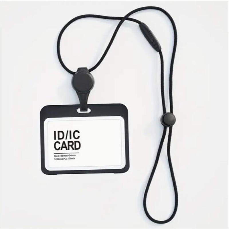 

Hard Plastic ID Accessories with Lanyard Badge Holder Transparent Adjustable Identification Card Holder Portable Cardholder