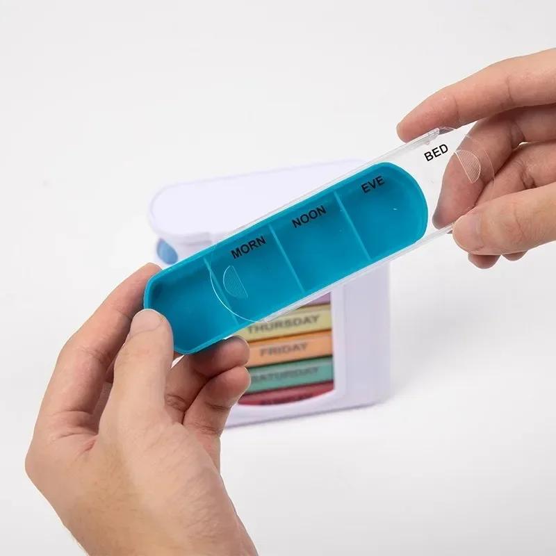 Portable 7 Days Medicine Medical Pill Box 28 Grids Weekly Pill Case Storage Box Travel Pill Organizer Pill Case
