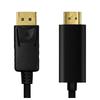 Logilink DisplayPort Cable, DP/M To HDMI-A/M, 4K/30 Hz, Black, 1 M