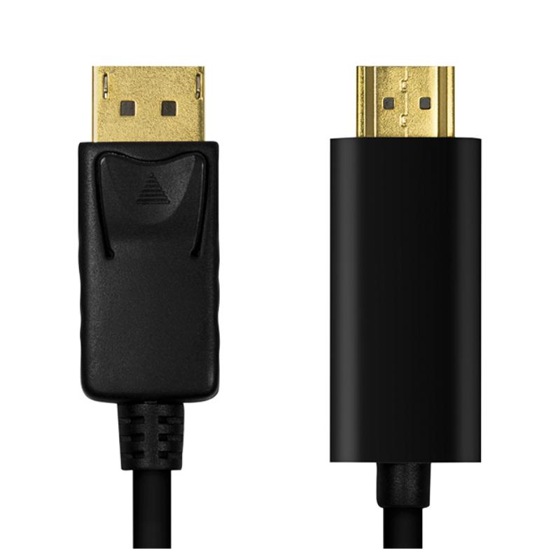 Logilink DisplayPort Cable, DP/M To HDMI-A/M, 4K/30 Hz, Black, 1 M