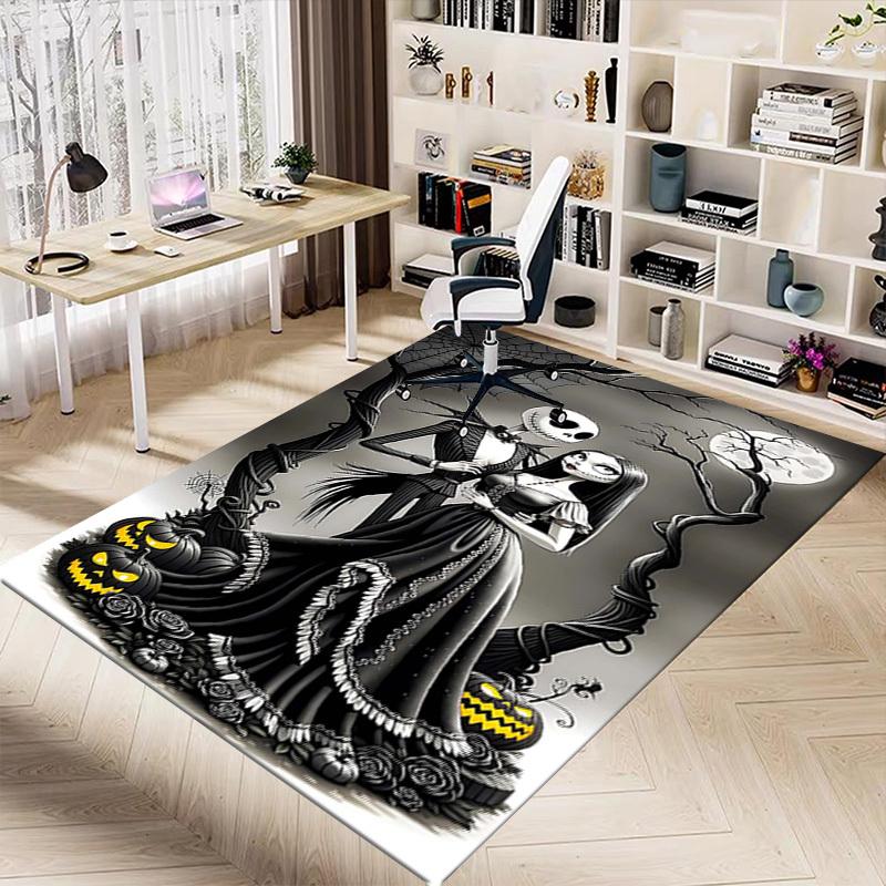 1 Stück Jack Skellington, Sally Extra Groß Rutschfester Teppichboden, Büro, Familie, Studio Großer Teppich Innen Teppiche, Auffälliges Statement-Stück
