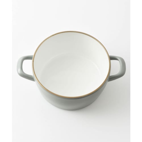 BRUNO 20cm Deep Enamel Pot with Lid, Induction, Direct Heat, and Gas Compatible, Fuji Enamel Collaboration, Blue-Green (BHK280-BGR)